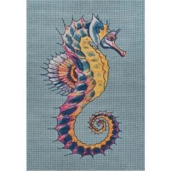 LR Resources OCEAN81675BUC1A30 Tropical Seahorse Indoor & Outdoor Accent Rectangle Area Rug - Multi Color