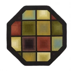 Madison Industries OPT-54X54-BN 54 x 54 in. Optic Square Octagon Accent Rug - Brown