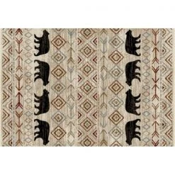 Mayberry Rug CC10511 30X46 30 x 46 in. Cozy Cabin Rustic Quilt Printed Nylon Kitchen Mat & Rug