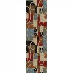 Mayberry Rug HT7711 2X8 HOMETOWN 2 ft. 3 in. x 7 ft. 7 in. Home Town Broadway Area Rug; Multi Color