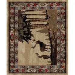 Mayberry Rug AD8001 5X8 5 ft. 3 in. x 7 ft. 3 in. American Destination Deer River Area Rug