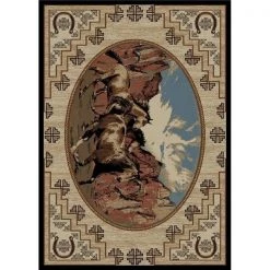 Mayberry Rug LK6963 2X8 2 ft. 3 in. x 7 ft. 7 in. Lodge King Great Escape Area Rug; Multi Color