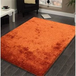 Amazing Rugs A1011-57 5 x 7 ft.Fuzzy Shaggy Hand Tufted Area Rug in Rust