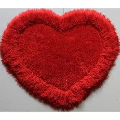 Amazing Rugs H1901 28 x 32 in. Heart Shape Hand Tufted 4-in. Thick Shag Area Rug in Red