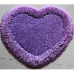 Amazing Rugs H1902 28 x 32 in. Heart Shape Hand Tufted 4- in. Thick Shag Area Rug in Lavender