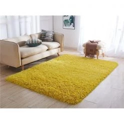Amazing Rugs CC2020-57 5 x 7 ft. Coral Hand Tufted Shag Area Rug in Yellow