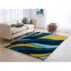 Amazing Rugs AC1021 -57 5 x 7 ft. Aria Collection Soft Pile Hand Tufted Shag Area Rug in Yellow & Navy Blue -Rugs&Mats Official Shop Unbeatablesale20Inc MZNG1191xx650xx3b7658