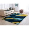 Amazing Rugs AC1021 -811 8 x 11 ft. Aria Collection Soft Pile Hand Tufted Shag Area Rug in Yellow & Navy Blue -Rugs&Mats Official Shop Unbeatablesale20Inc MZNG1192xx650xx95d872