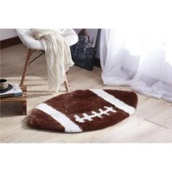 Amazing Rugs SR1011 36 in. Dia. Football Shape Hand Tufted Extra Soft Shag Area Rug