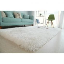 Amazing Rugs SN4001-69 6 x 9 ft. Long Pile Hand Tufted Shag Area Rug in Snow White