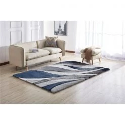 Amazing Rugs AC1013-23 2 x 3 ft. Aria Blue & Gray Soft Pile Hand Tufted Shag Area Rug