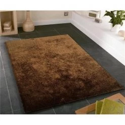 Amazing Rugs A1009-23 2 x 3 ft. Fuzzy Shaggy Brown Hand Tufted Area Rug