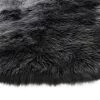 Amazing Rugs LSRGR5123-35 Cozy Collection Ultra Soft Fluffy Faux Fur Sheepskin Area Rug; Gray