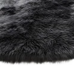 Amazing Rugs LSRGR5123-35 Cozy Collection Ultra Soft Fluffy Faux Fur Sheepskin Area Rug; Gray