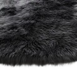 Amazing Rugs LSRGR5123-57 Cozy Collection Ultra Soft Fluffy Faux Fur Sheepskin Area Rug; Gray