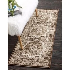 Unique Loom 3134974 3 ft. x 9 ft. 10 in. Imperial Lygos Runner Rug; Chocolate Brown