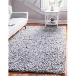 Unique Loom 3145889 4 x 6 ft. Davos Shag Rectangular Rug; Sterling