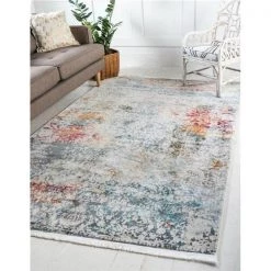 Unique Loom 3139636 8 ft. 4 in. x 10 ft. Panamericana Baracoa Rectangular Rug; Ivory