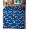 Unique Loom 3146402 10 x 14 ft. Rounded Trellis Frieze Rectangular Rug; Navy Blue