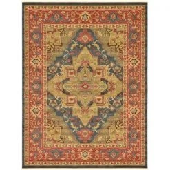 Unique Loom 3123733 9 x 12 ft. Arsaces Sahand Rectangular Rug; Dark Blue