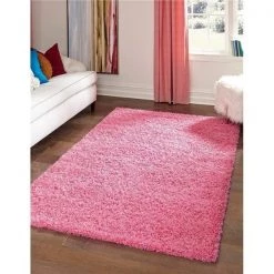 Unique Loom 3127926 9 x 12 ft. Solid Shag Rectangular Rug; Bubblegum Pink