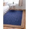 Unique Loom 3138929 8 x 10 ft. Goa Braided Jute Area Rug; Navy Blue