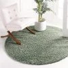Unique Loom 3153412 2 x 2 ft. Davos Shag Round Rug; Sage
