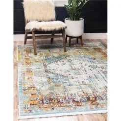 Unique Loom 3139644 10 x 13 ft. Cayo Hueso Baracoa Rectangular Rug; Light Blue