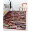 Unique Loom 3146966 8 x 10 ft. Multi-Striped Braided Chindi Rectangular Rug; Multi Color -Rugs&Mats Official Shop Unbeatablesale20Inc NQLM6112xx650xxe9d6e1