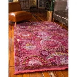 Unique Loom 3140161 10 x 13 ft. Coppelia Baracoa Rectangular Rug; Pink