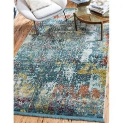 Unique Loom 3140210 2 ft. 2 in. x 3 ft. Alamar Baracoa Rectangular Rug; Teal
