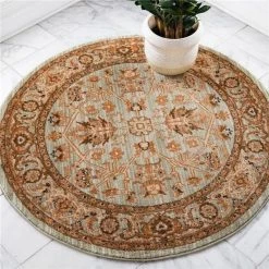 Unique Loom 3144401 4 ft. 5 in. x 4 ft. 5 in. Alcott Dorchester Round Rug; Light Green