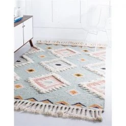 Unique Loom 3146947 5 x 8 ft. Mesa Rectangular Rug; Light Blue