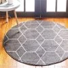 Unique Loom 3151483 6 x 6 ft. Geometric Trellis Frieze Round Rug; Dark Gray -Rugs&Mats Official Shop Unbeatablesale20Inc NQLM8417xx650xxb3a762