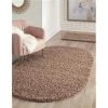 Unique Loom 3151418 3 ft. 3 in. x 5 ft. 3 in. Solid Shag Oval Rug; Cocoa