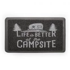 Camco 126.32 Life is Better at the Campsite Scrub Rug; Gray