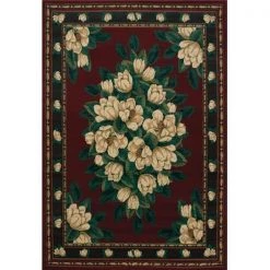 United Weavers 940 37034 69 5 ft. 3 in. x 7 ft. 6 in. Manhattan Magnolia Area Rug; Burgundy