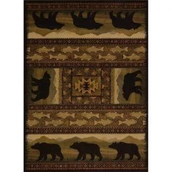 United Weavers 750 01943 912 7 ft. 10 in. x 10 ft. 6 in. Affinity Black Bears Oversize Rug; Lodge