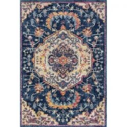 United Weavers 713 20568 1215 12 ft. 6 in. x 15 ft. Abigail Ulani 12x15 Rug; Midnight Blue