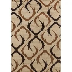 United Weavers 712 31026 912 7 ft. 10 in. x 10 ft. 6 in. Woodside Huntsman Trophy Oversize Rug; Beige