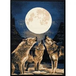 United Weavers 910 02660 58 5 ft. 3 in. x 7 ft. 2 in. Legends Howling Moon Area Rug; Multicolor