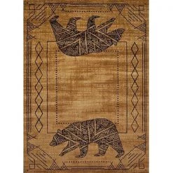 United Weavers 750 05618 912 7 ft. 10 in. x 10 ft. 6 in. Affinity Bear Cave Oversize Rug; Gold