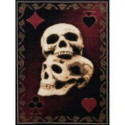 United Weavers 910 06130 58 5 ft. 3 in. x 7 ft. 2 in. Legends Skulls Area Rug; Multicolor
