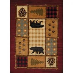 United Weavers 750 05775 58 5 ft. 3 in. x 7 ft. 2 in. Affinity Lodge Mosaic Area Rug; Multicolor