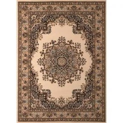 United Weavers 851 10115 24 1 ft. 11 in. x 3 ft. 3 in. Dallas Floral Kirman Accent Rug; Ivory