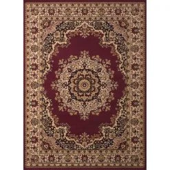 United Weavers 851 10134 24 1 ft. 11 in. x 3 ft. 3 in. Dallas Floral Kirman Accent Rug; Burgundy