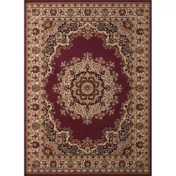 United Weavers 851 10134 58 5 ft. 3 in. x 7 ft. 2 in. Dallas Floral Kirman Area Rug; Burgundy