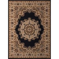 United Weavers 851 10170 24 1 ft. 11 in. x 3 ft. 3 in. Dallas Floral Kirman Accent Rug; Black