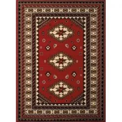 United Weavers 851 10230 58 5 ft. 3 in. x 7 ft. 2 in. Dallas Tres Area Rug; Red