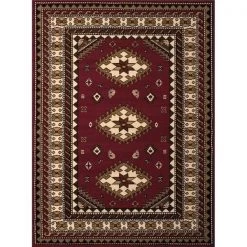 United Weavers 851 10235 24 1 ft. 11 in. x 3 ft. 3 in. Dallas Tres Accent Rug; Burgundy